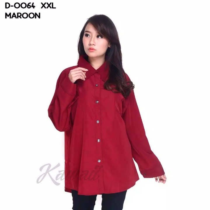 Monellina Fashion Baju Blouse Kerja Polos XXXL Jumbo Murah 3