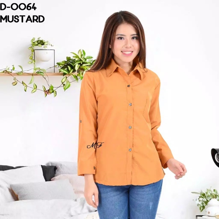 Monellina Fashion Baju Blouse Kerja Polos XXXL Jumbo Murah 4