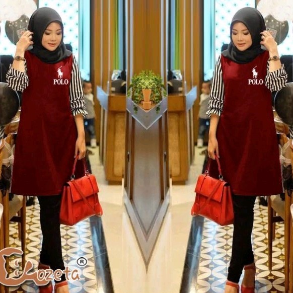 Mosy Bordir Polo Maroon