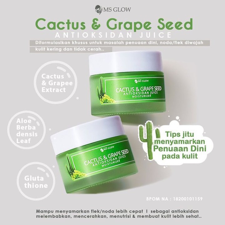 Ms Glow Cactus Dan Grape Seed Antioksidan Juice Moisturizer
