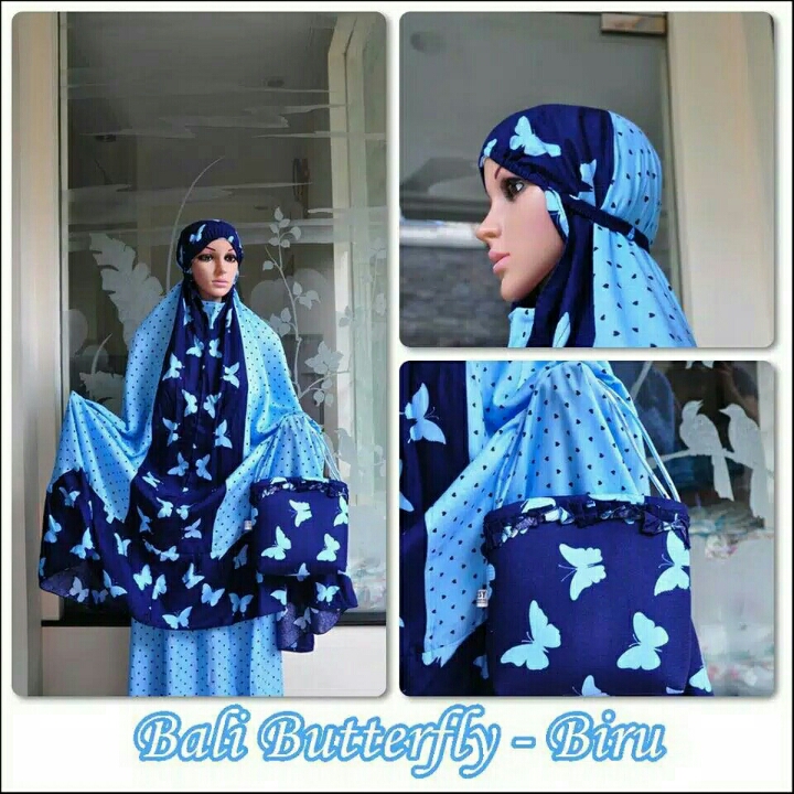 Mukena Bali Butterfly Blue