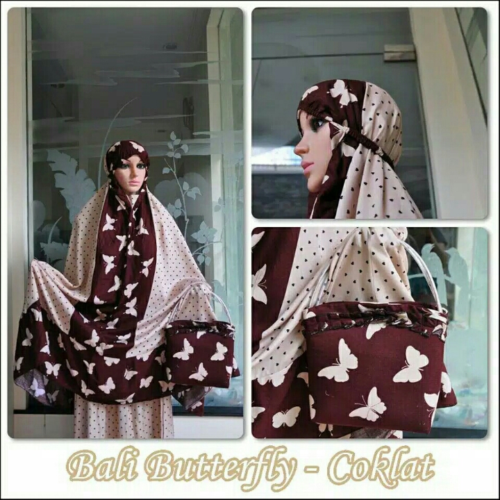 Mukena Bali Butterfly Choco