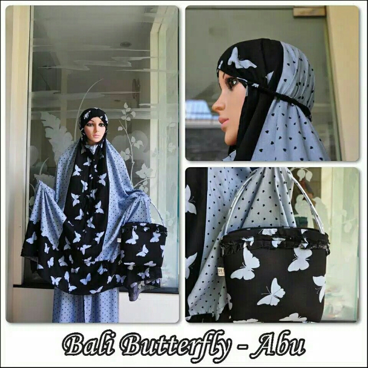 Mukena Bali Butterfly Grey