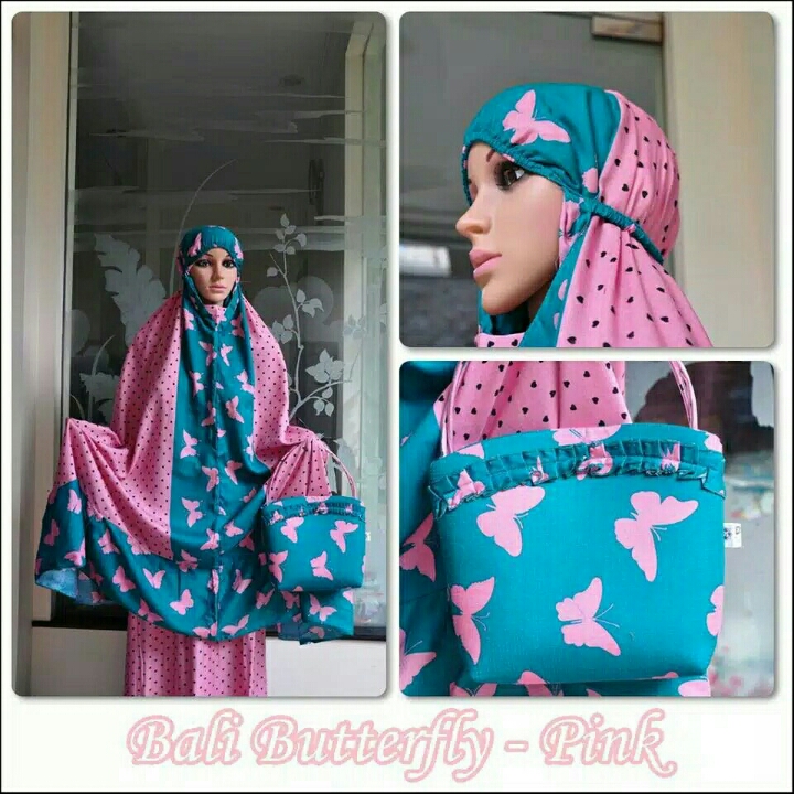 Mukena Bali Butterfly Pink