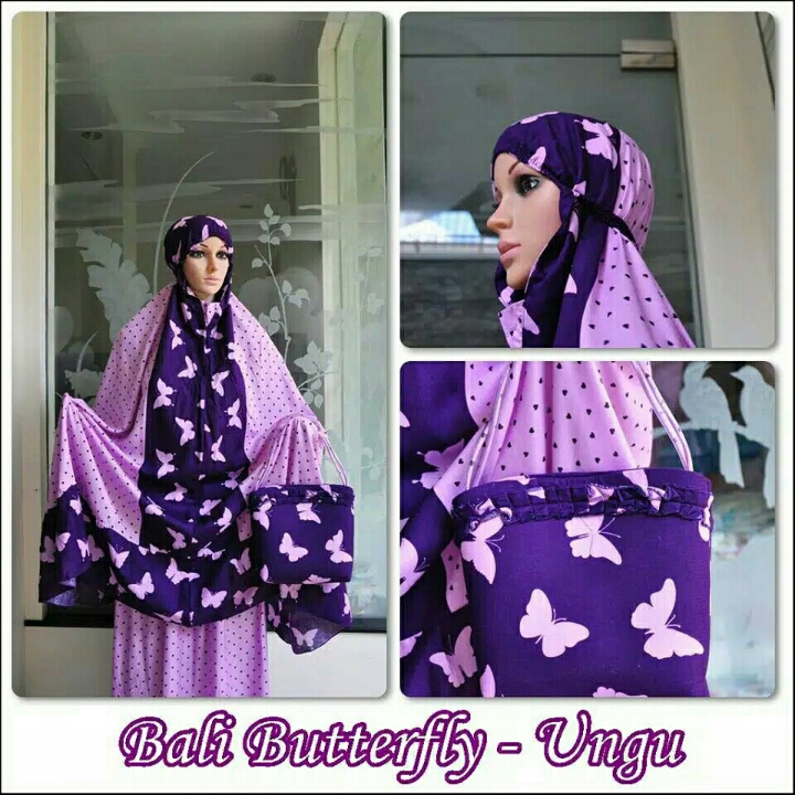 Mukena Bali Butterfly Purple