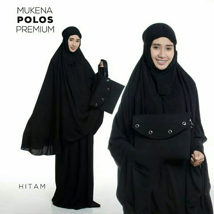 Mukena Bali Polos Premium Black