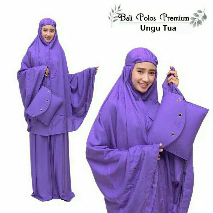 Mukena Bali Polos Premium Soft Pulple