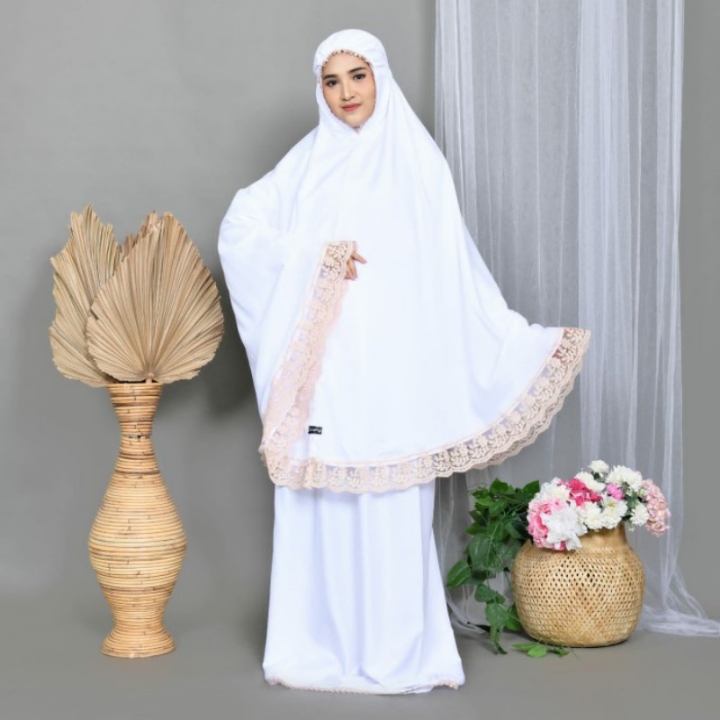 Mukena Dewasa Katun Polos Renda Zyper Terbaru