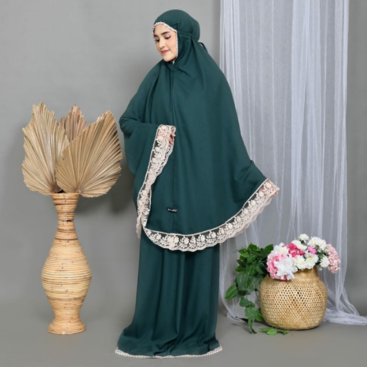 Mukena Dewasa Katun Polos Renda Zyper Terbaru 3
