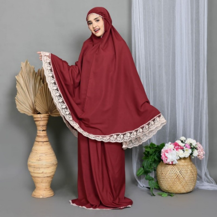 Mukena Dewasa Katun Polos Renda Zyper Terbaru 4