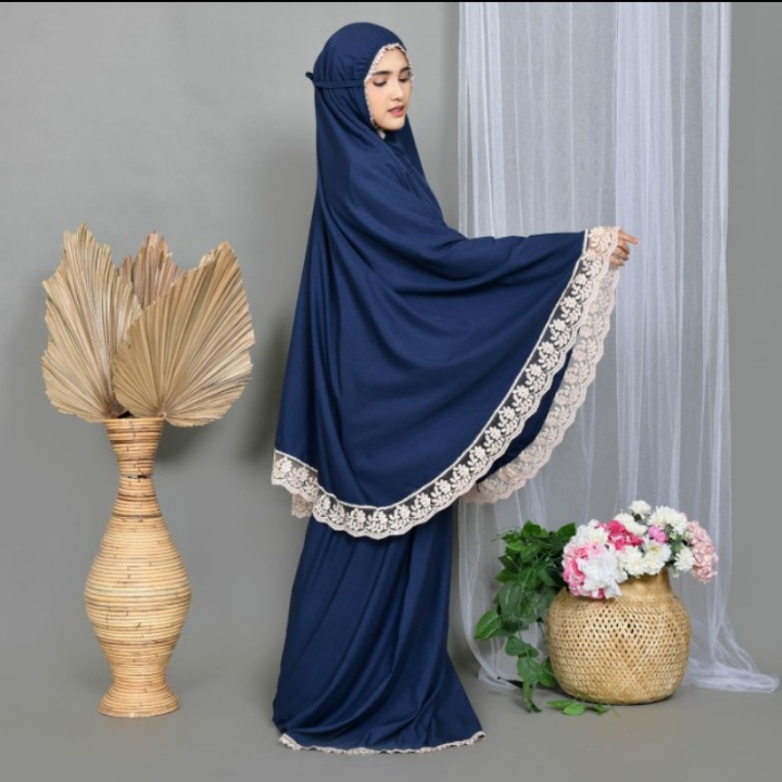 Mukena Dewasa Katun Polos Renda Zyper Terbaru 5