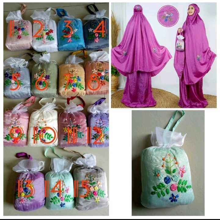 Mukena Parasut Sulam Tas Organdi