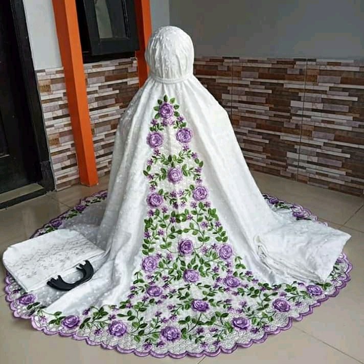 Mukena Sutera Mawar Timbul 4