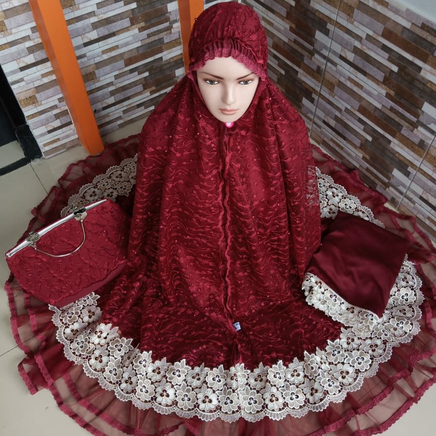 Mukena Sutra Velvet Bruklat