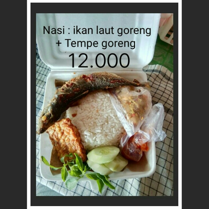 NASI IKAN LAUT PLUS TEMPE GORENG