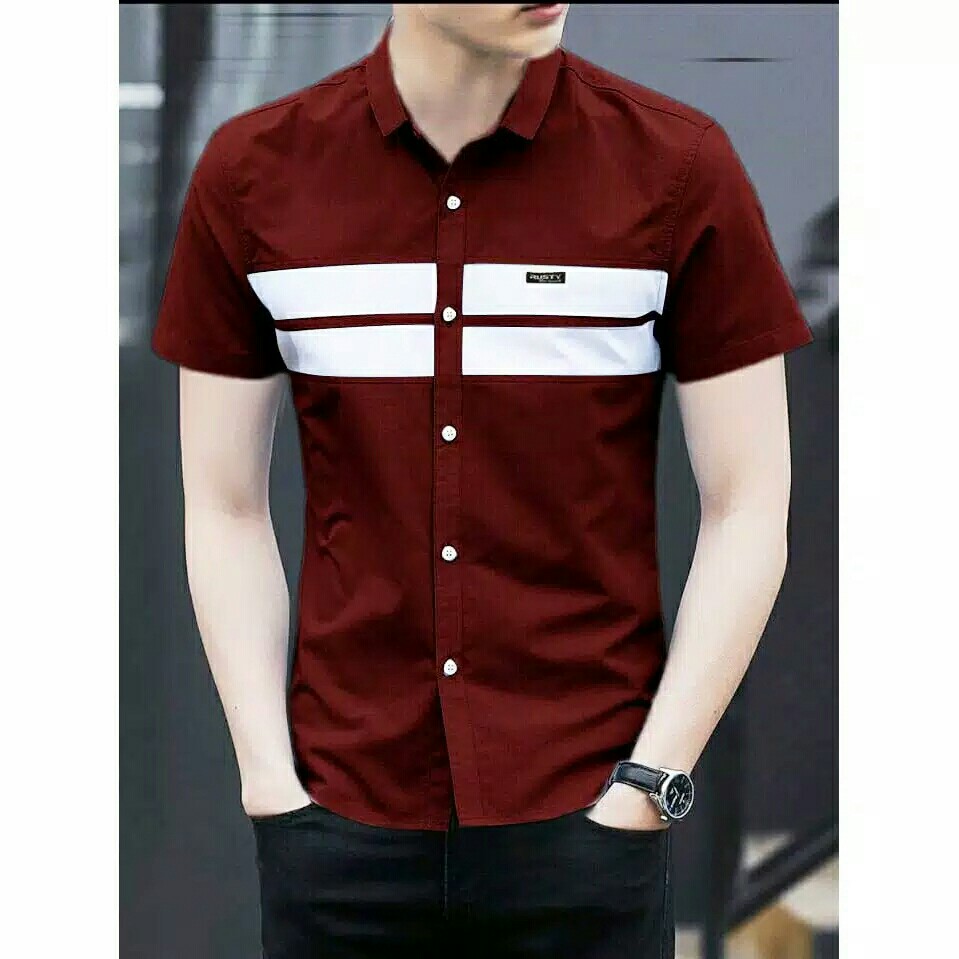 NEW KEMEJA RUSTY M-L-XL 6 WARANAKEMEJA LENGAN PENDEK 2