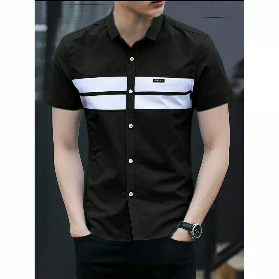 NEW KEMEJA RUSTY M-L-XL 6 WARANAKEMEJA LENGAN PENDEK 5