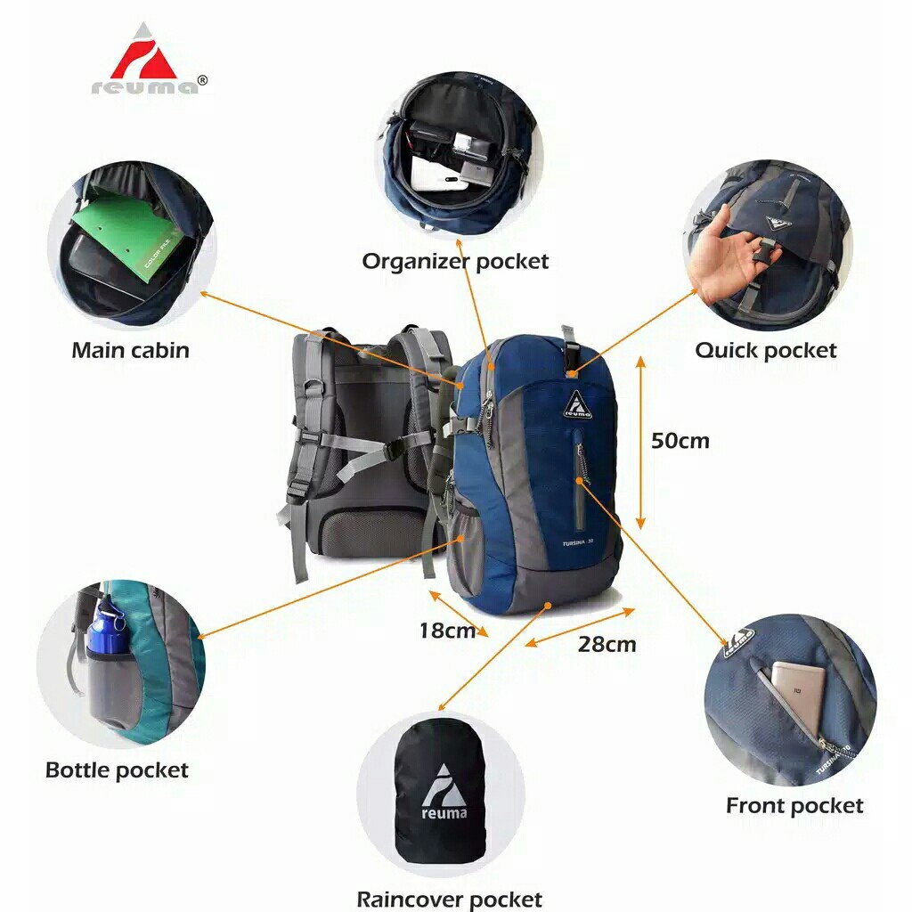 NEW Reuma Tas Ransel Daypack Tas punggung Tursina-30 4