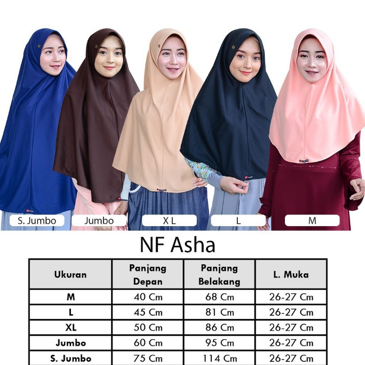 Nafisa Asha  Jilbab Instan Pet Antem  Hijab Instan Bergo Kaos Jumbo 4