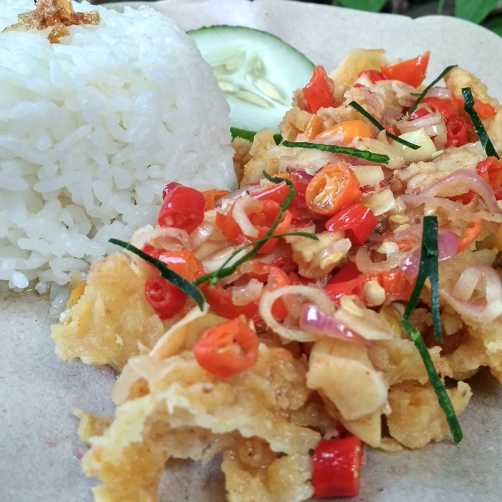 Nasi Ayam Fillet Geprek Sambal Matah