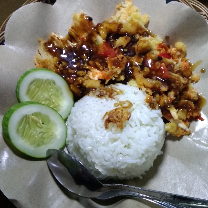 Nasi Ayam Fillet Geprek Saus Lada Hitam 