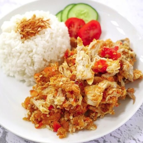 Nasi Ayam Grepek Sambal Bawang