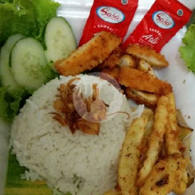 Nasi Ayam Katsu Kentang Goreng