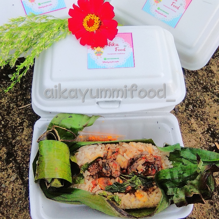 Nasi Bakar Cumi Pedes Manis