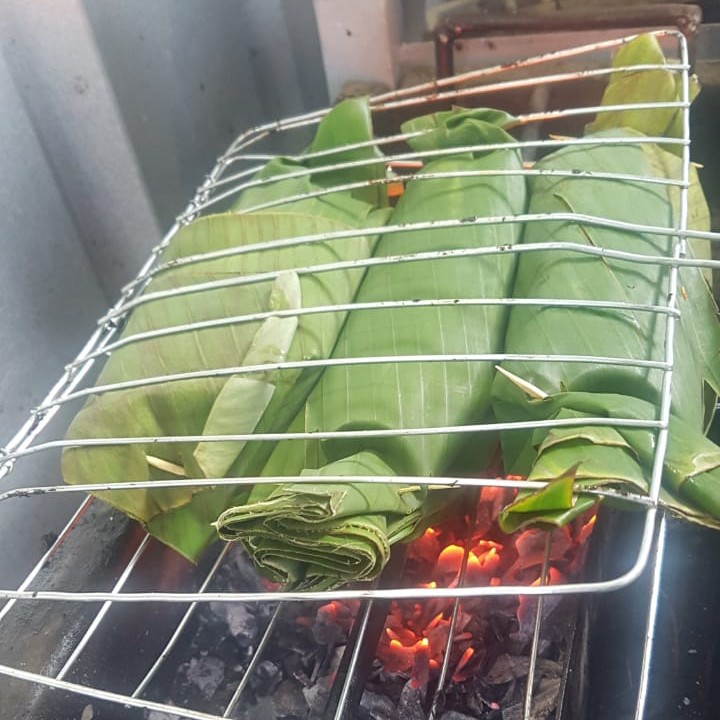 Nasi Bakar Cumi Teri