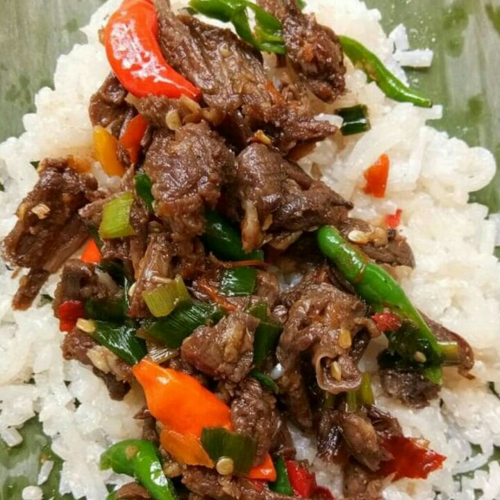 Nasi Bakar Daging Sapi