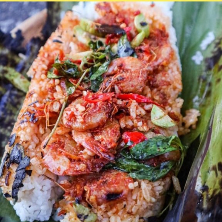 Nasi Bakar Udang Pedas
