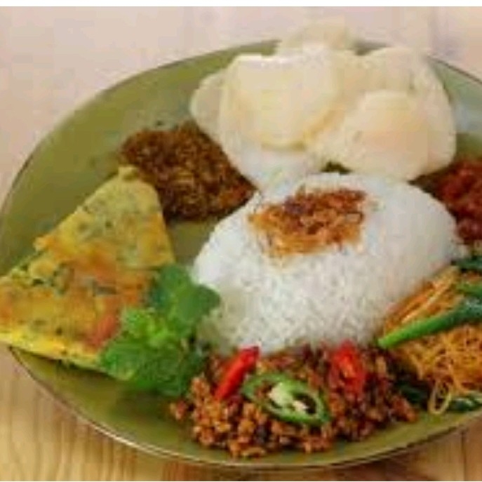Nasi Campur Telur Dadar