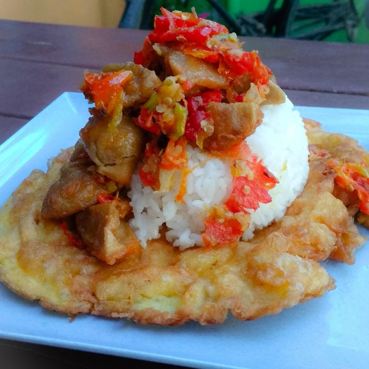 Nasi Dadar Bakso Sambal Konslet