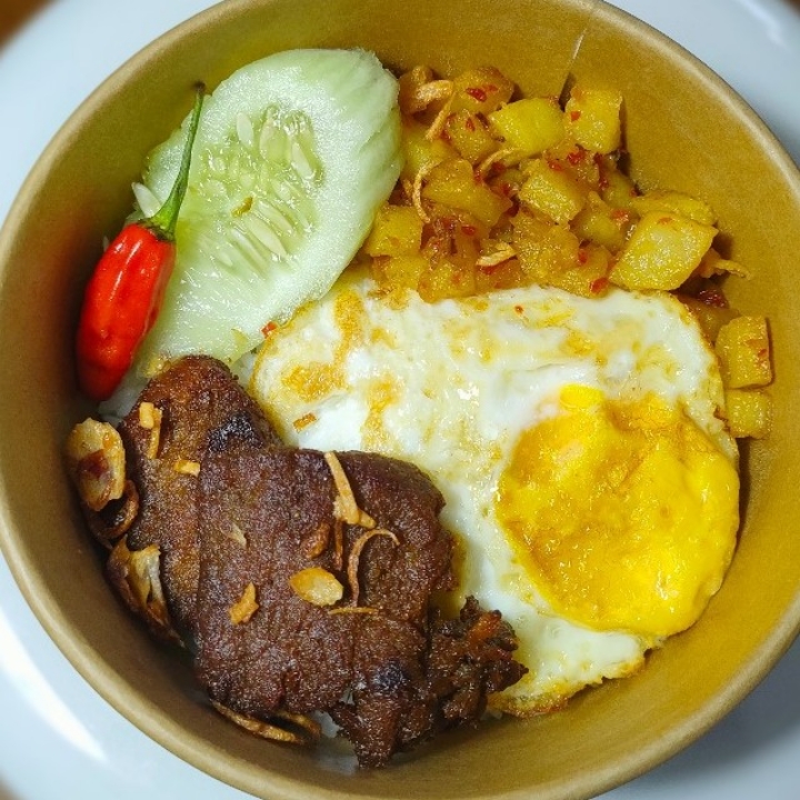 Rice Bowl Nasi Empal Gepuk Daging 