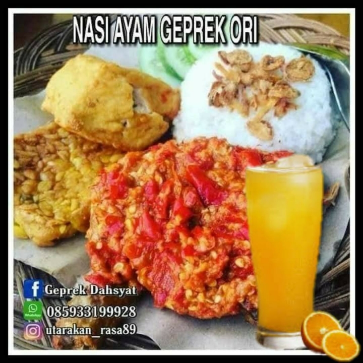 Nasi Geprek Original Plus Es Jeruk