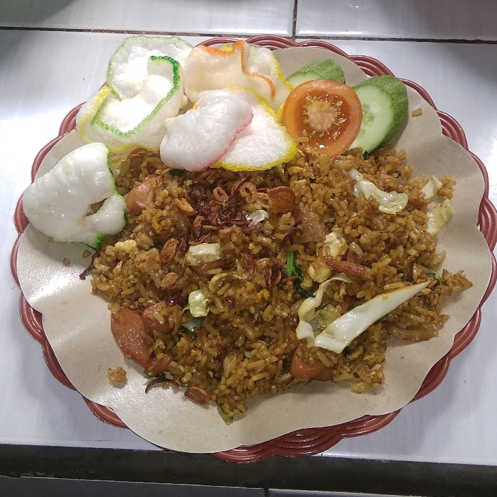 Nasi Goreng  Toping Bakso Dan Sosis