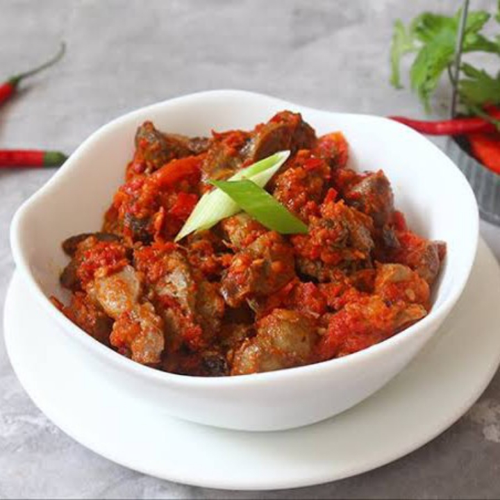 Nasi Hati Ampela Goreng Balado