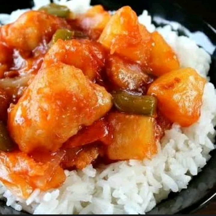 Nasi Ikan Asam Manis