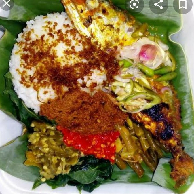 Nasi Ikan Gembung Bakar