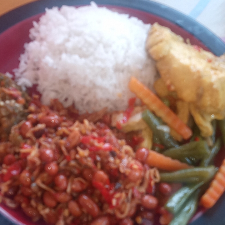 Nasi Ikan Gulai Sayur Teri