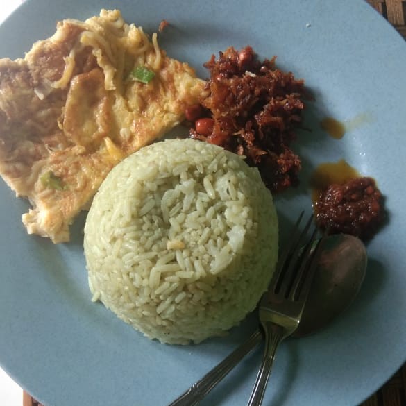 Nasi Kuning Pandan Telur