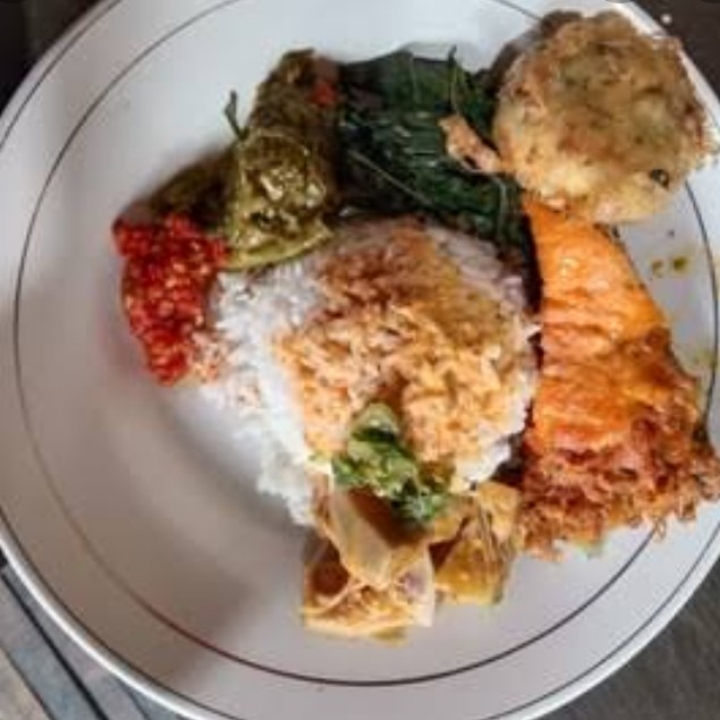 Nasi Perkedel dan Telur Dadar