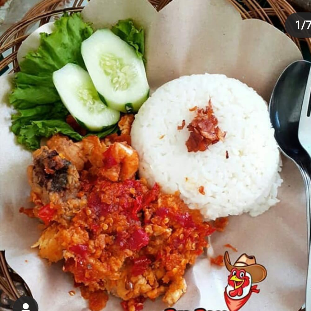Nasi Putih Ayam Geprek
