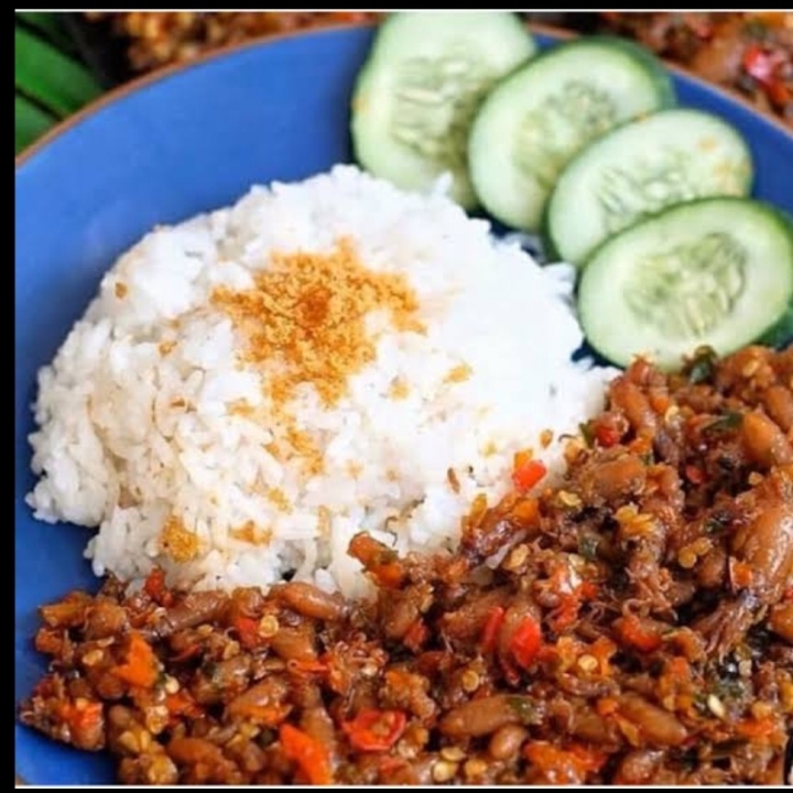 Nasi Putih Baby Cumi pedas