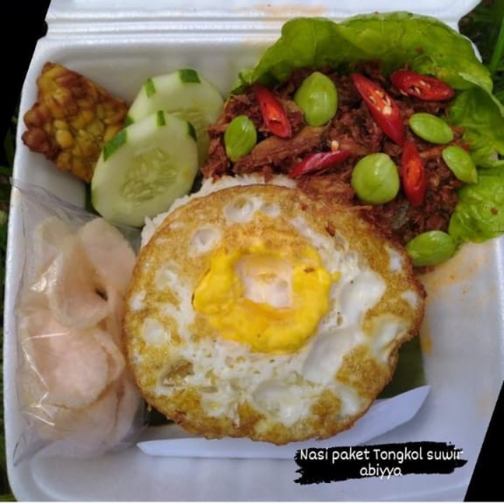 Nasi Putih Komplit Tongkol Suwir Pds