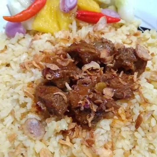 Nasi Samin Ayam Suwir Mercon