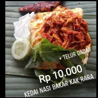 Nasi bakar telur dadar