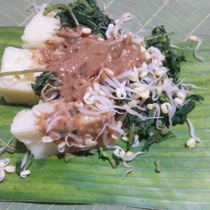 Nasi pecel daun jati 2