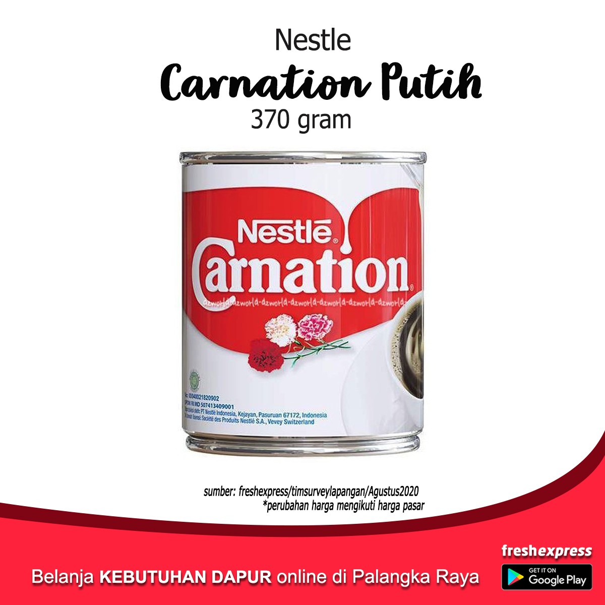 Nestle Carnation Putih 370 Gram