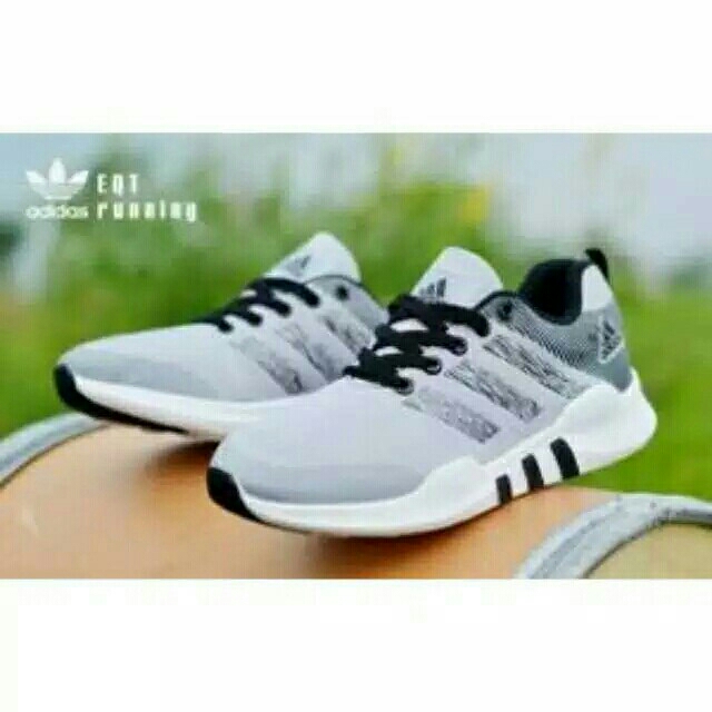 New Sepatu Kets PriaWanita Rep ADDS Kode EQT Hitam Abu